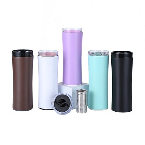 450 ML double wall stainless steel vacuum thermal mug with 360 degree push button lid